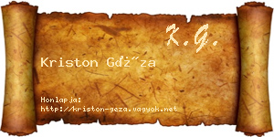 Kriston Géza névjegykártya